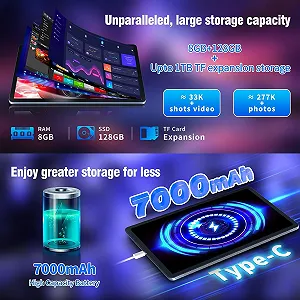 Планшет 10.1" Ekonavi UPad2 (4+8)/128ГБ 4G 2 SIM 8 ядер Android 14 7000mAh Сірий synthetic.ua - Фото 1