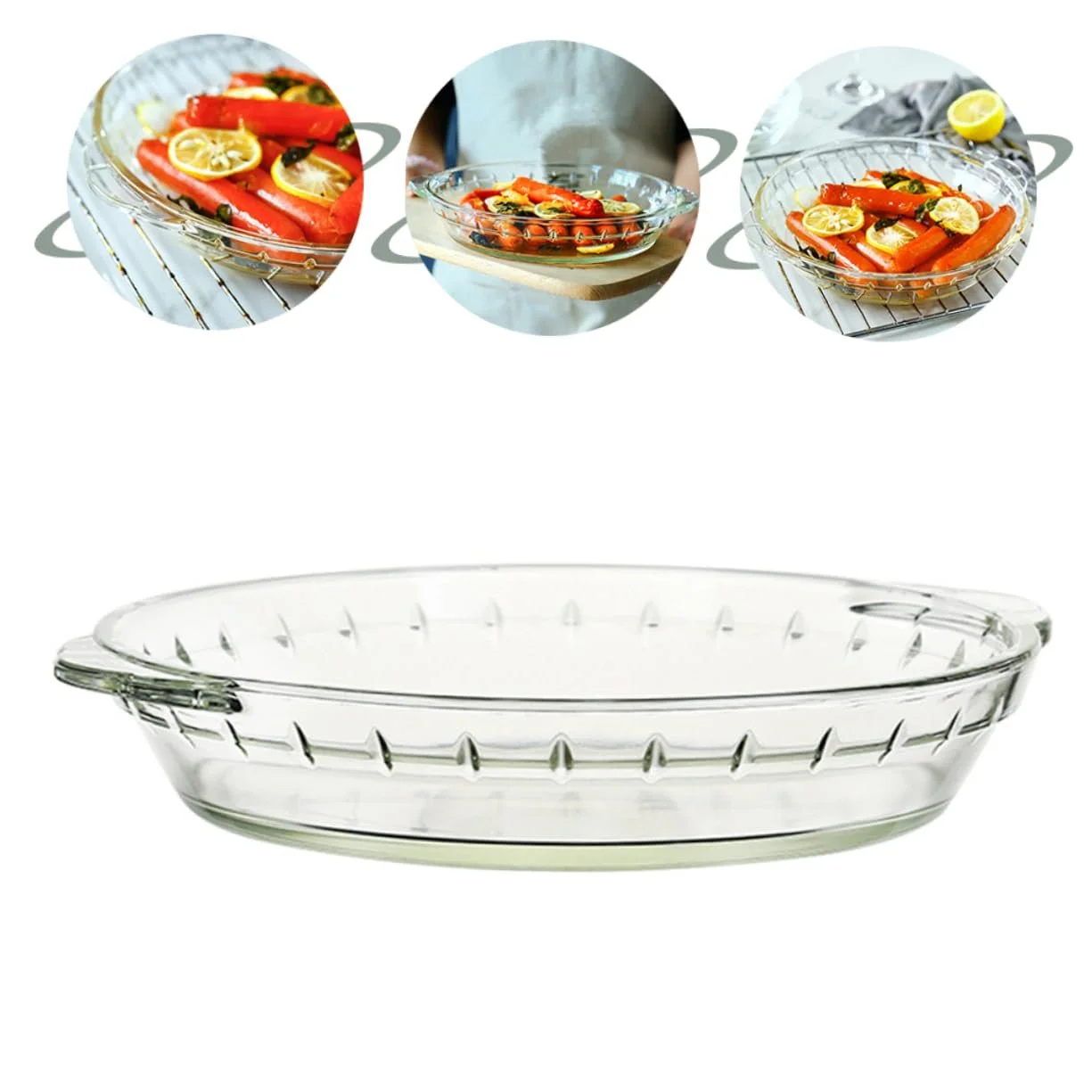 Форма для запікання GALPADA із загартованого скла для риби та овочів, фото №3
