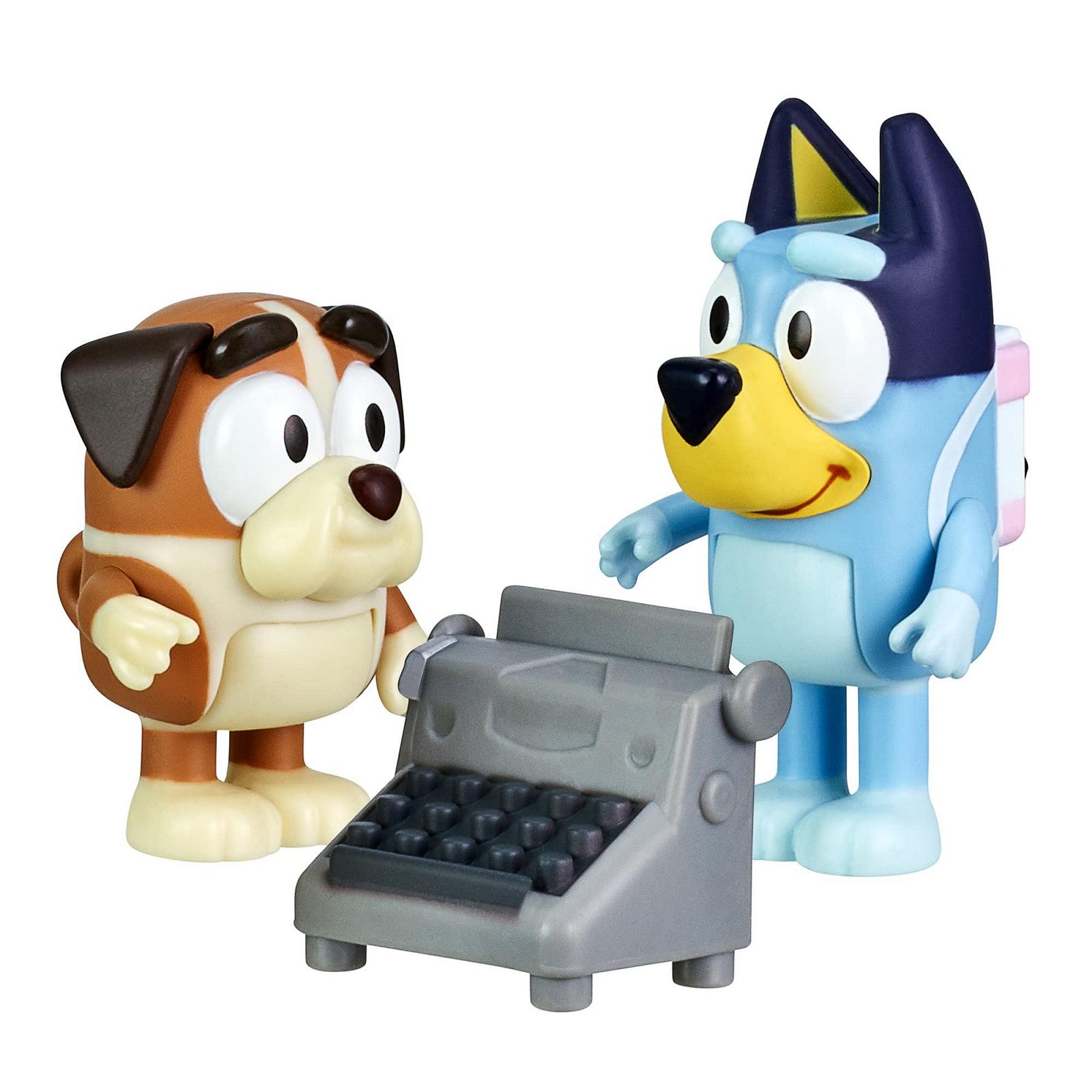 Ігрові фігурки Bluey School Friends, 2 шт, 6,3-7,6 см, з аксесуаром друкарської машинки, фото №3