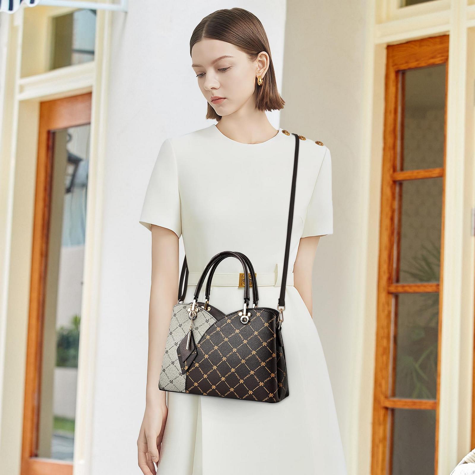 Сумка DORRISO, женская, элегантная, в стиле колор-блок, бежевая, фото №2