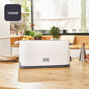 Тостер Black+Decker BXTO1001E 1000 Вт, білий synthetic.ua - Фото 1