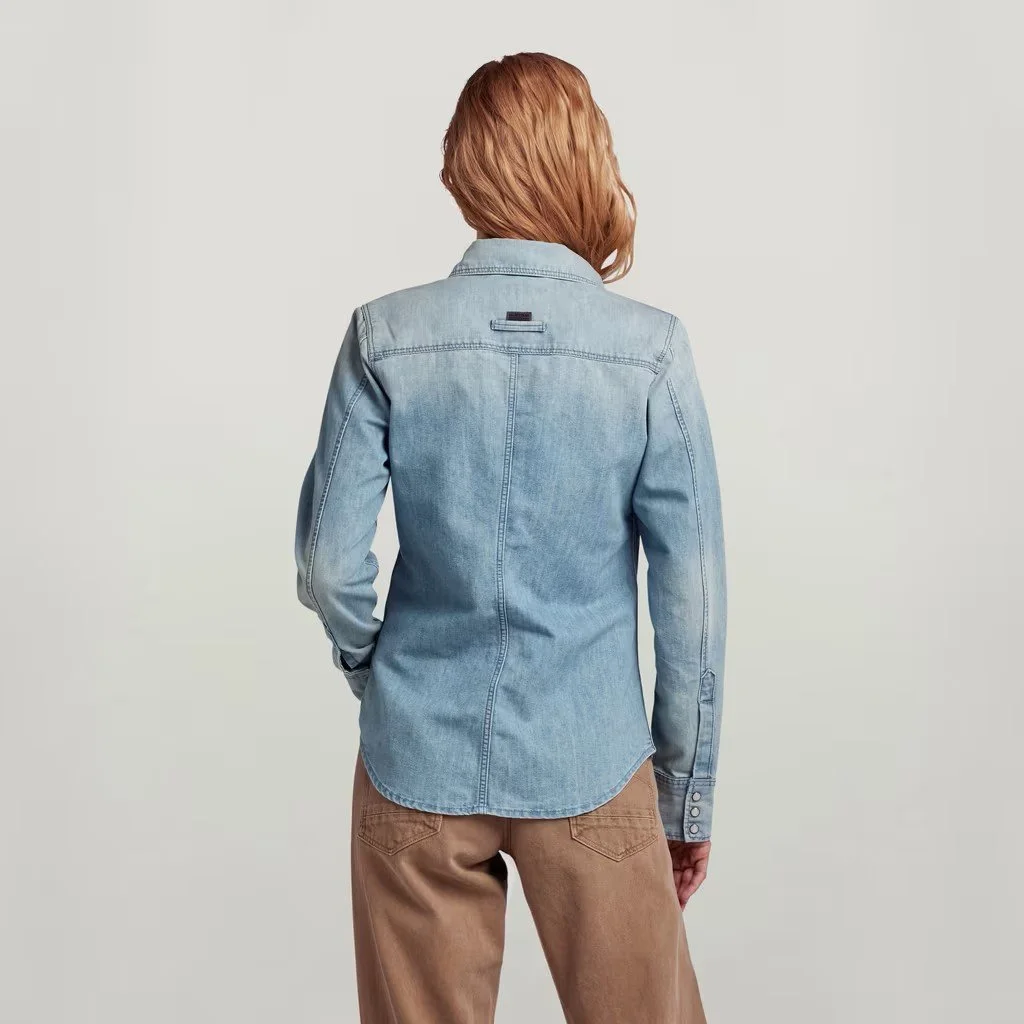 Жіноча сорочка G-Star - 70's Slim Denim Shirt Світло-синя - S, фото №2 Жіноча сорочка G-Star - 70's Slim Denim Shirt Світло-синя - S, фото №2