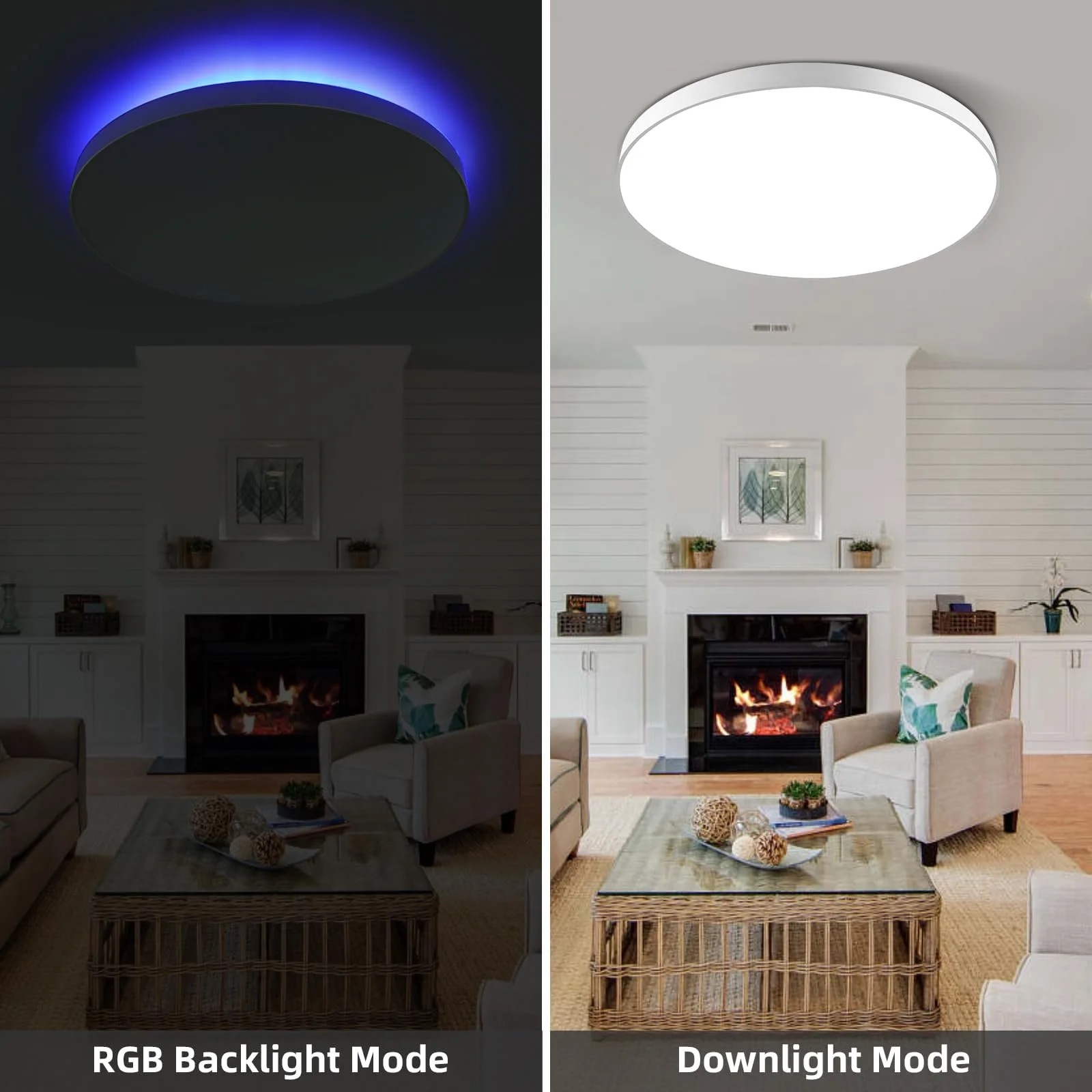 Светильник Horevo Smart 28 W LED WiFi с пультом ДУ, совместимый с Alexa Google Home, 28 см, регулируемая смена цвета для детской комнаты, спальни, гостиной, фото №3