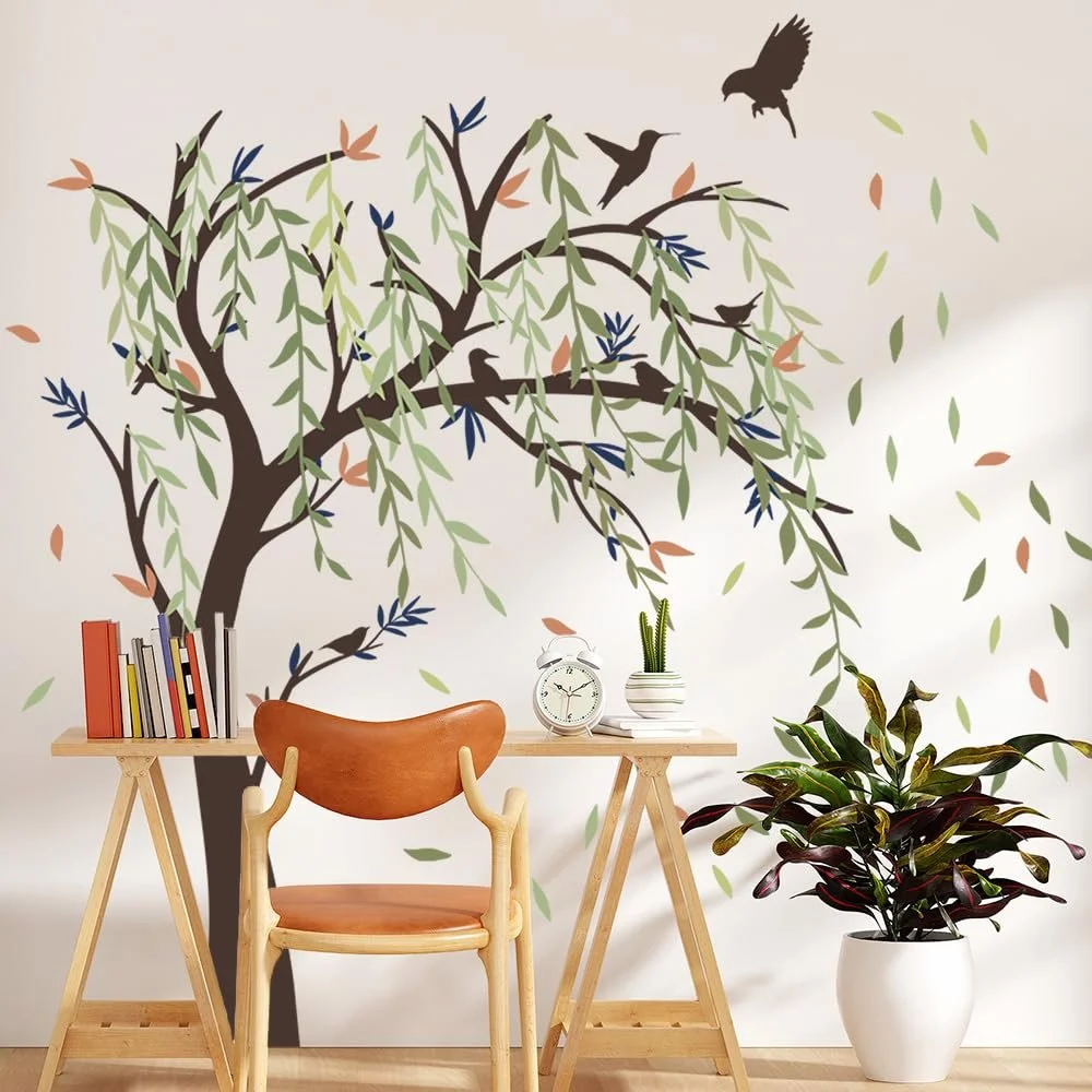 Настільна наклейка milaosk Дерево та птах абстракція ПВХ 127 x 142 см, фото №4