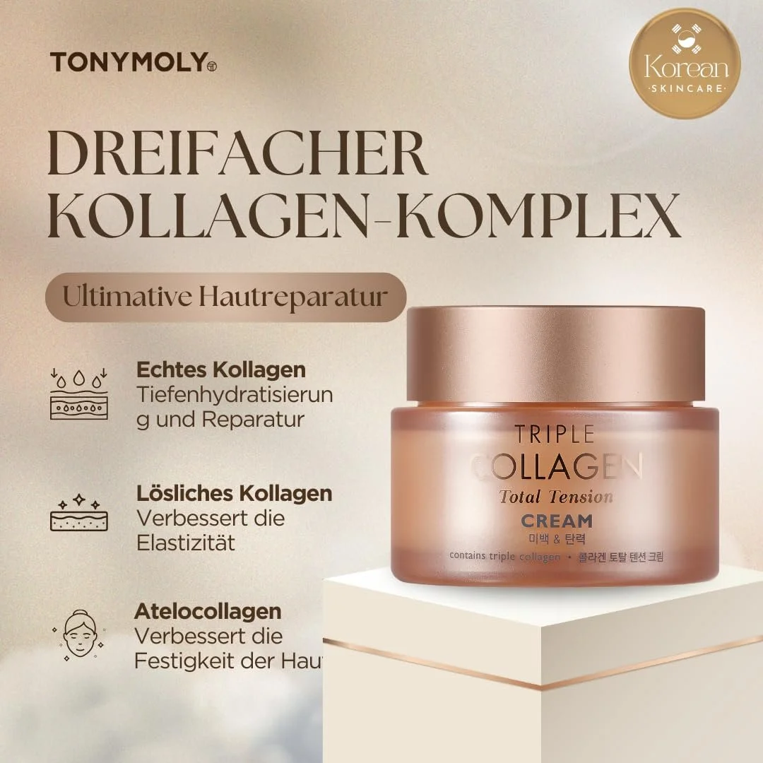 Крем TONYMOLY Triple Collagen Total Tension підтягувальний проти зморшок освітлювальний з ніацинамідом та вітаміном C 80 мл, фото №2