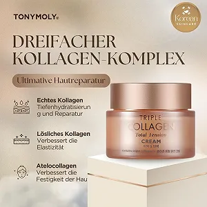 Крем TONYMOLY Triple Collagen Total Tension підтягувальний проти зморшок освітлювальний з ніацинамідом та вітаміном C 80 мл synthetic.ua - Фото 1