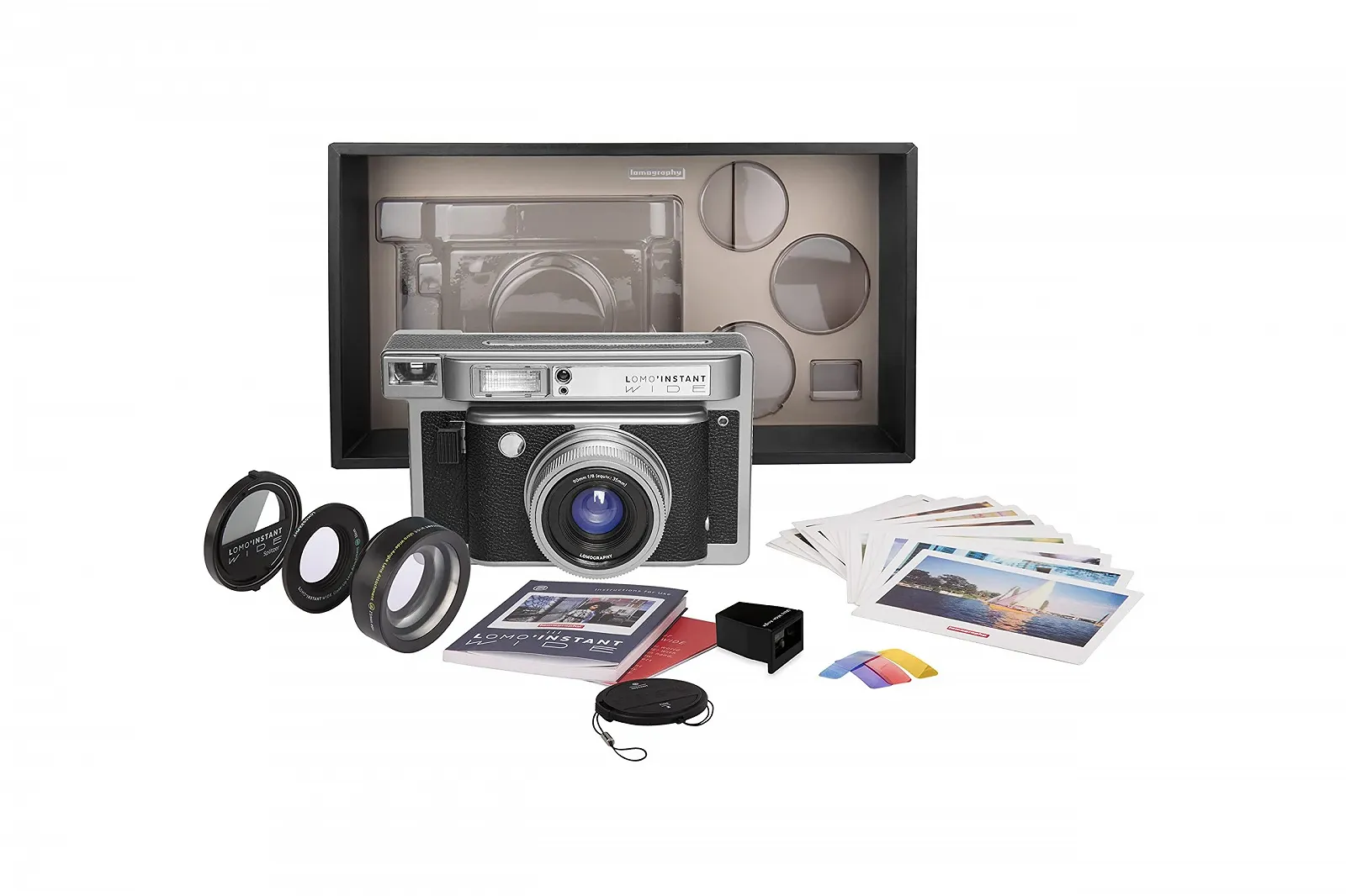Фотокамера мгновенной печати Lomography Lomo'Instant Wide Lenses Monte Carlo Leather Black, фото №6