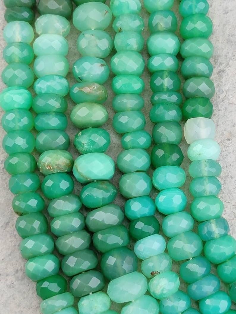 Бусины Хризопраз круглые граненые 7-8 мм, фото №3