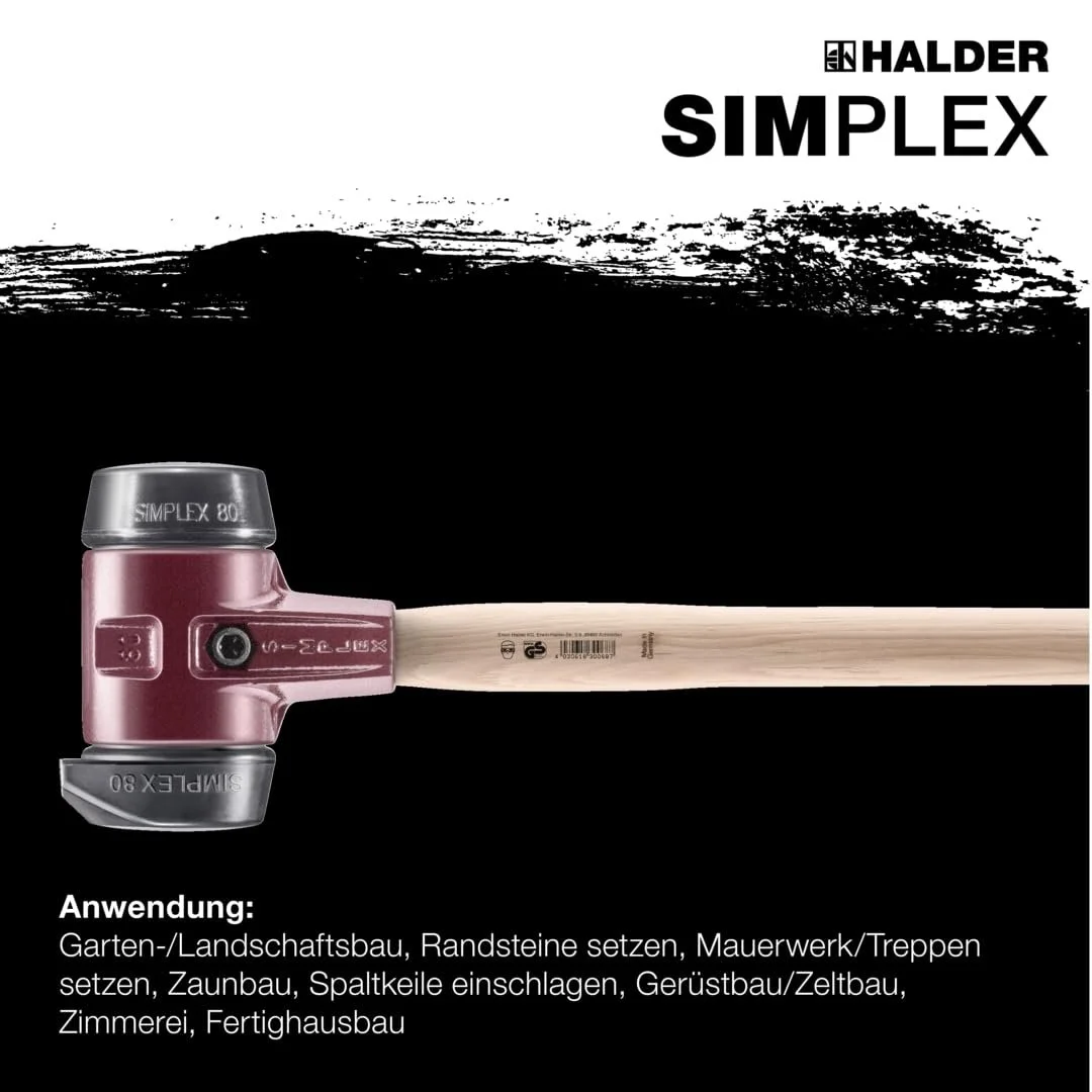 Кувалда Simplex 3022.281 з гумовим складом та ручкою з хікорі діаметр 80 мм, фото №4 Кувалда Simplex 3022.281 з гумовим складом та ручкою з хікорі діаметр 80 мм, фото №4