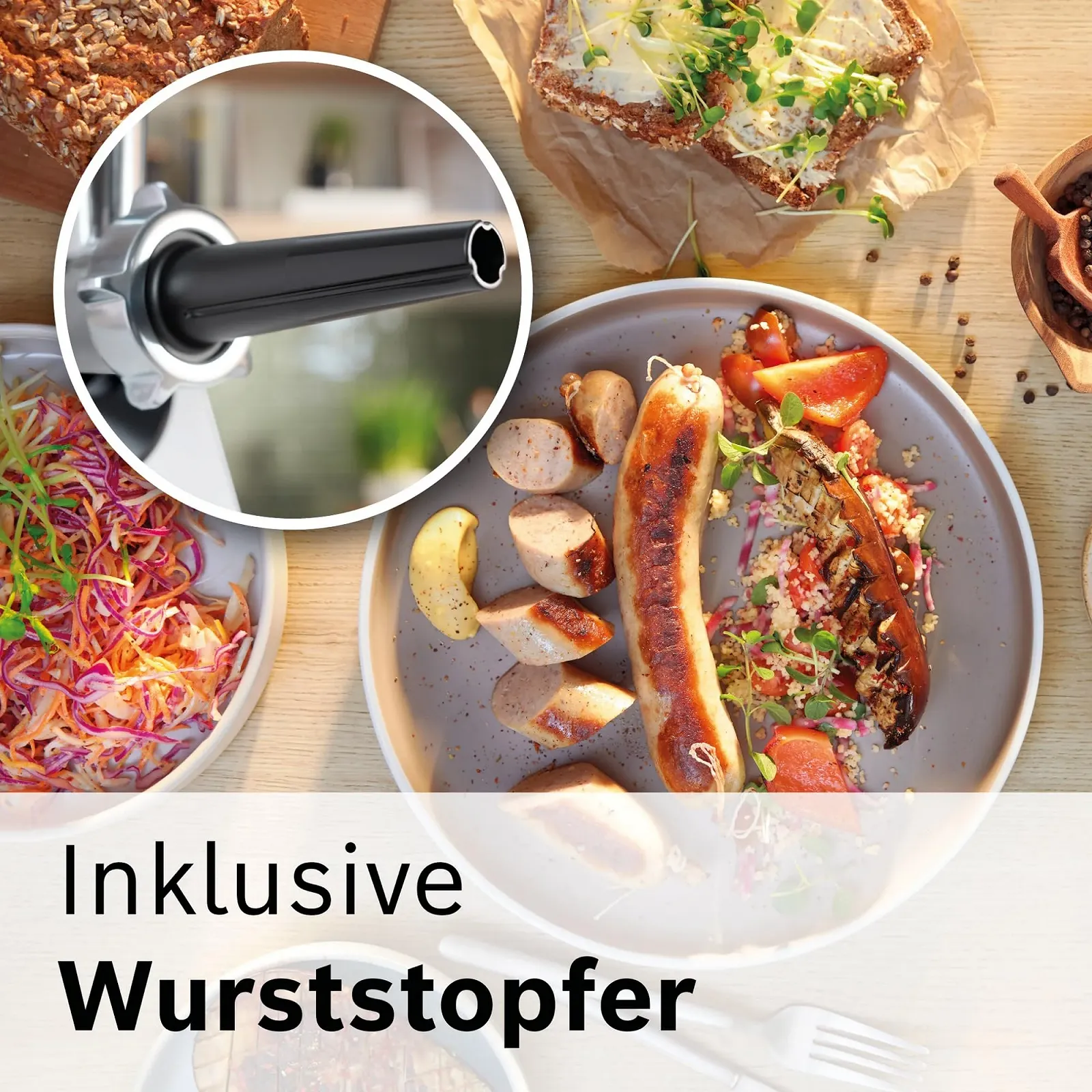 Электрическая мясорубка Bosch MultiPower Series 4 MFWS420W 1900 Вт 2 скорости White/Black, фото №12 Электрическая мясорубка Bosch MultiPower Series 4 MFWS420W 1900 Вт 2 скорости White/Black, фото №12