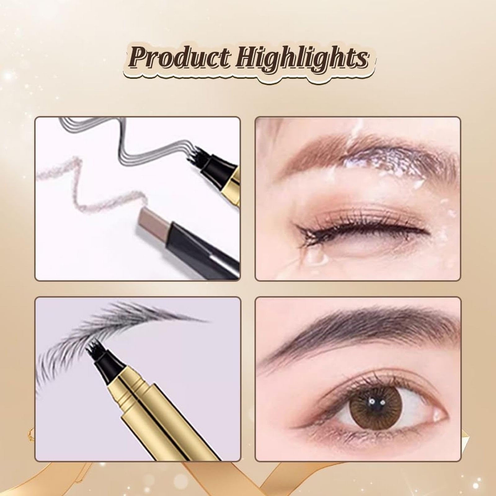 Щітка для брів 2024 4-головий спліт Стійкий олівець для брів 15 мл Коричневий Один розмір, фото №2