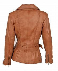 Куртка Biker Женская A1 FASHION GOODS Coco Кожа Светло-коричневый Slim Fit synthetic.ua - Фото 1