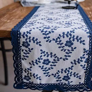 Купити Ранер Neo-Chinese Floral Vintage 180 x 33 см Blue and White - Фото 1 Ранер Neo-Chinese Floral Vintage 180 x 33 см Blue and White - Фото 1