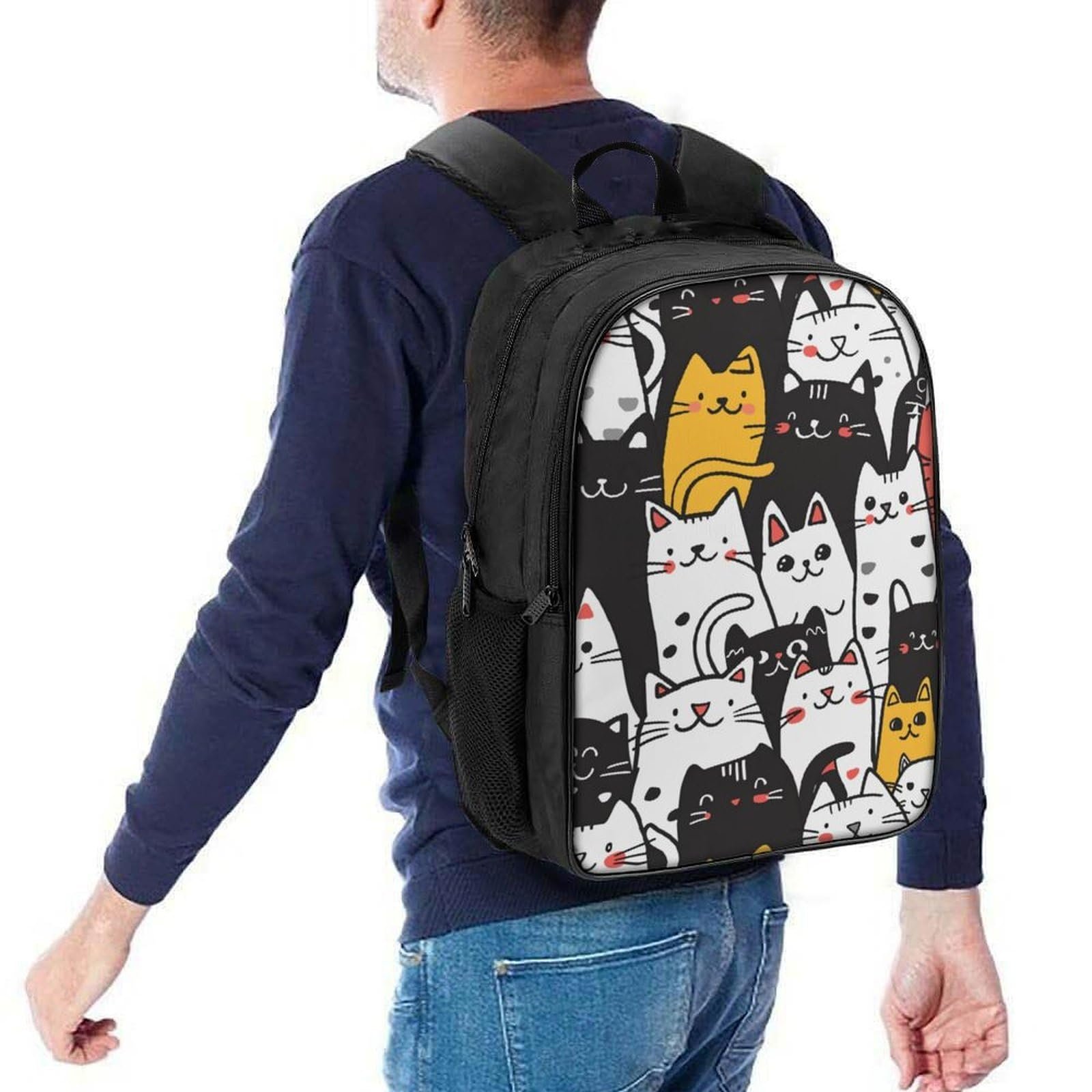 Шкільний рюкзак DPEOANEBN Cat для хлопчиків і дівчаток, 40x28x16 см, фото №5