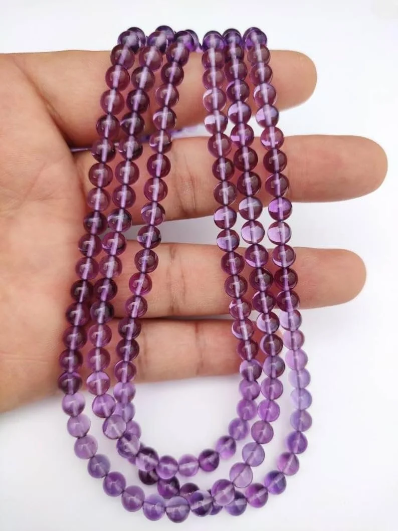 Бусины Аметист Круглый граненый 6 мм нить длиной 40 см Камень для изготовления ювелирных изделий для ожерелья браслета, фото №1