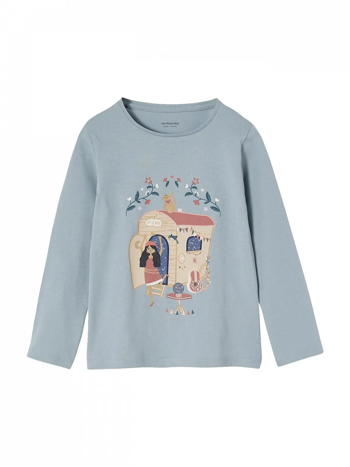 Комплект дитячої піжами (2 шт.) VERTBAUDET Довга піжама для дівчинки з принтом в стилі бохо, фото №4 Комплект дитячої піжами (2 шт.) VERTBAUDET Довга піжама для дівчинки з принтом в стилі бохо, фото №4