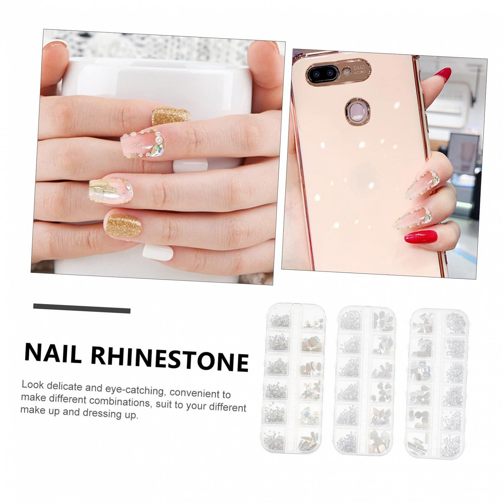 Стрази для нігтів Healvian Flatback з коробками, коштовності для нейл-арту, фото №3