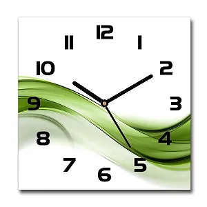 Настенные часы Tulup Green Wave Стеклянные 30 x 30 см Закаленное стекло - Фото 1