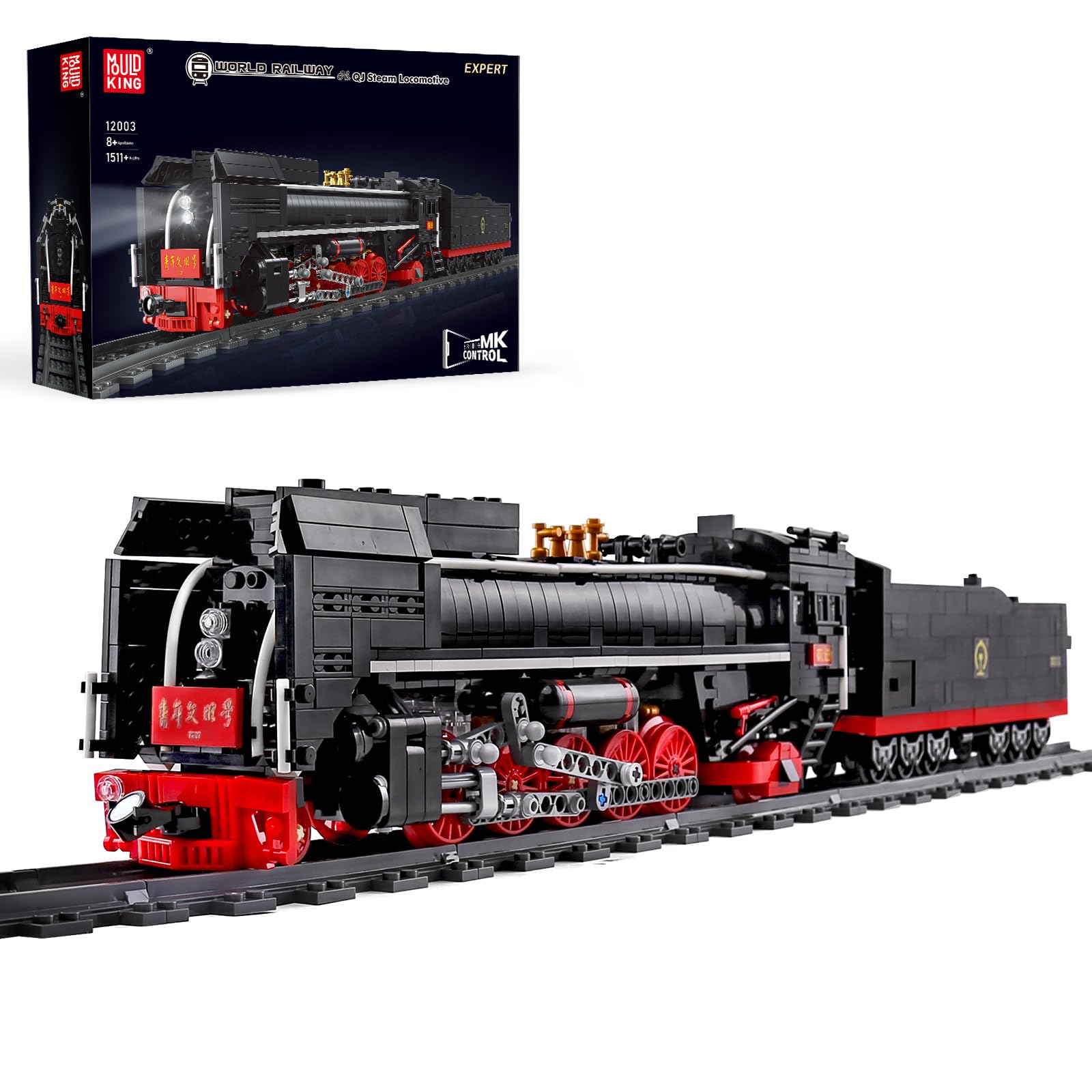 Конструктор Mould King 12003 Technik Train Railway Паровоз 1552 детали Многоцветный, фото №1