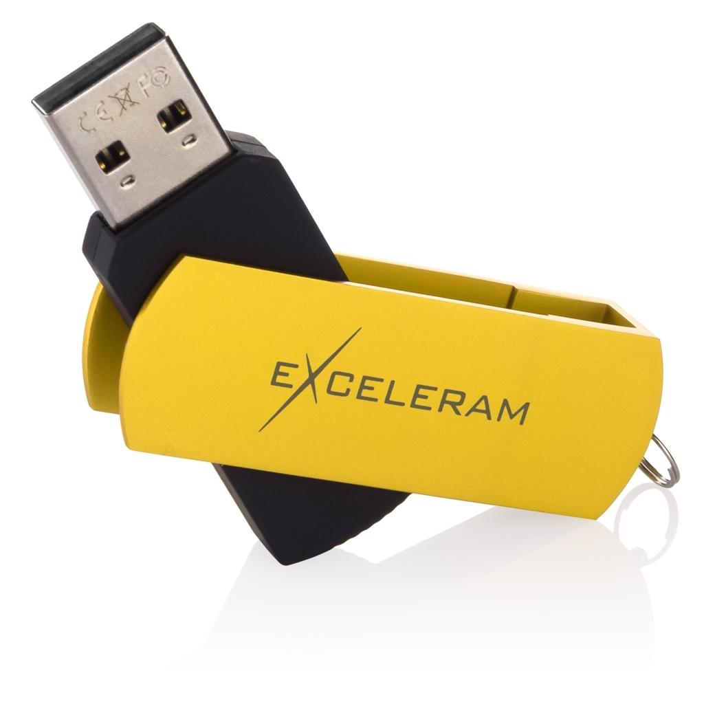 USB флеш-накопитель Exceleram 64gb P2 Series Yellow2/Black USB 2.0 EXP2U2Y2B64, фото №3