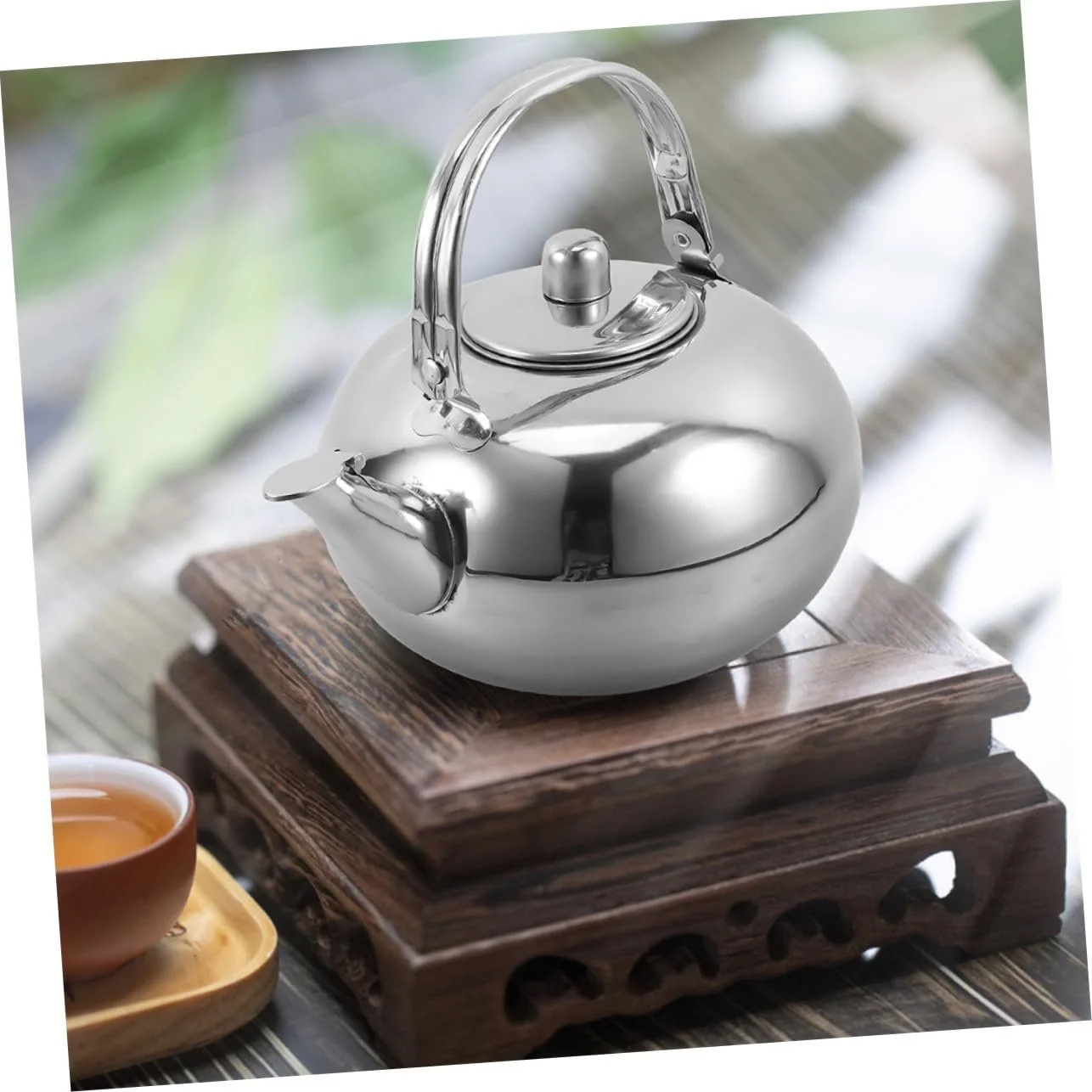 Чайник-заварник FUNNETOYU з нержавіючої сталі з вбудованим фільтром, жаростійкий та нержавіючий, великий для розсипного чаю, фото №5