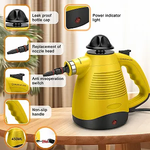 Ручний пароочисник 1050 Вт 450 мл 3.5 бар 8 аксесуарів 2 м кабель synthetic.ua - Фото 1