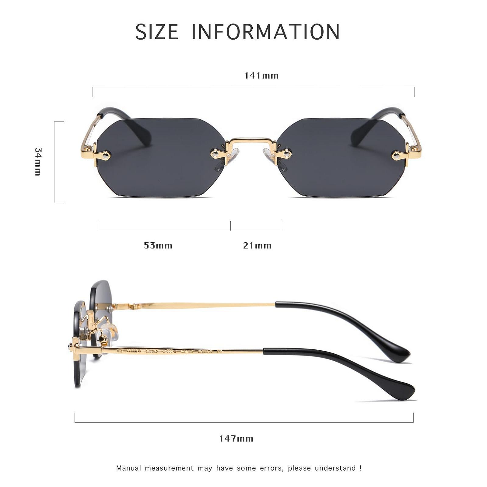 Сонцезахисні окуляри Прямокутні Без оправи RUNHUIS Ретро для Жінок, фото №4 Сонцезахисні окуляри Прямокутні Без оправи RUNHUIS Ретро для Жінок, фото №4