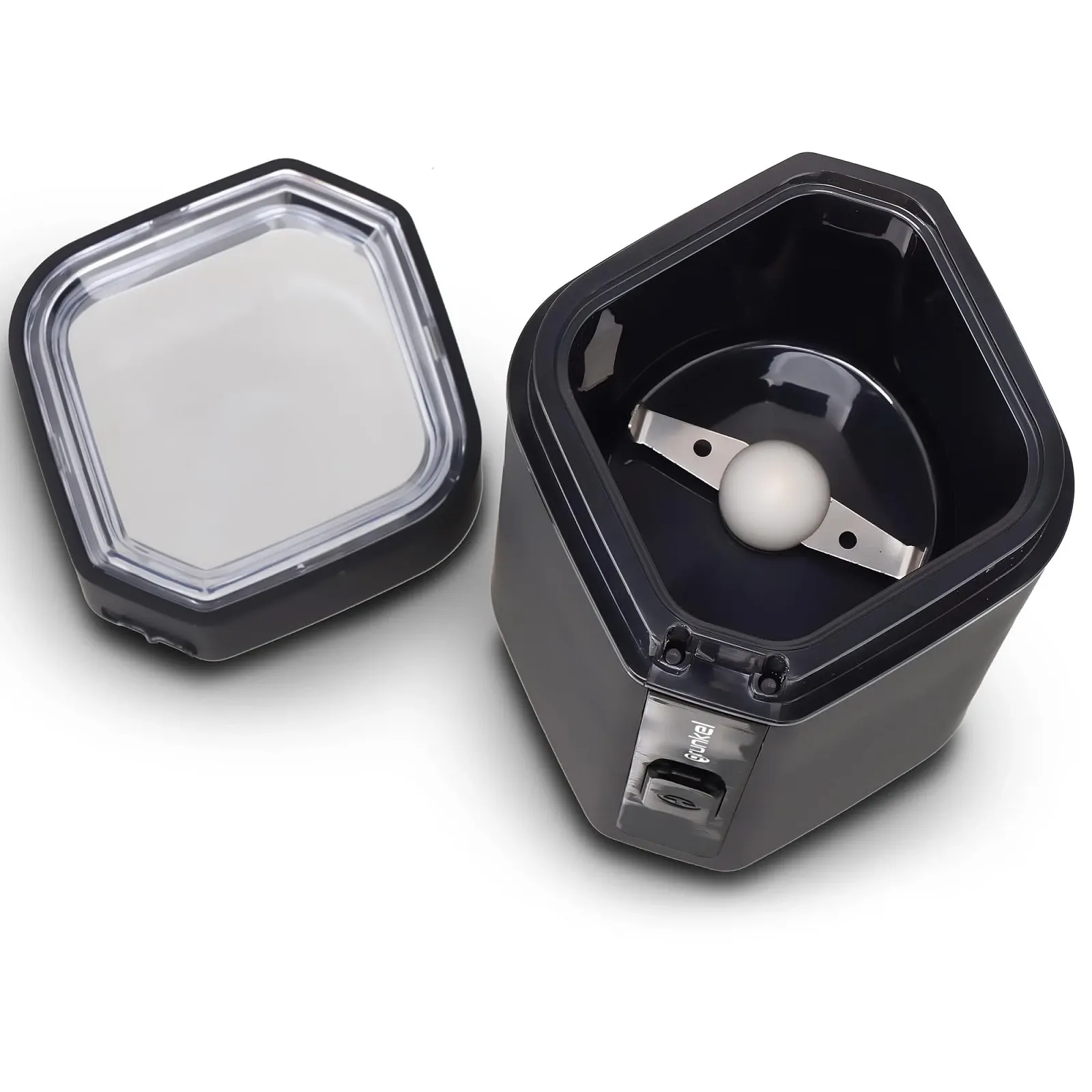 Електрична кавомолка Grunkel MO-150R, місткість 50 г, леза з нержавіючої сталі, підходить для сухофруктів та спецій, чорна, фото №7