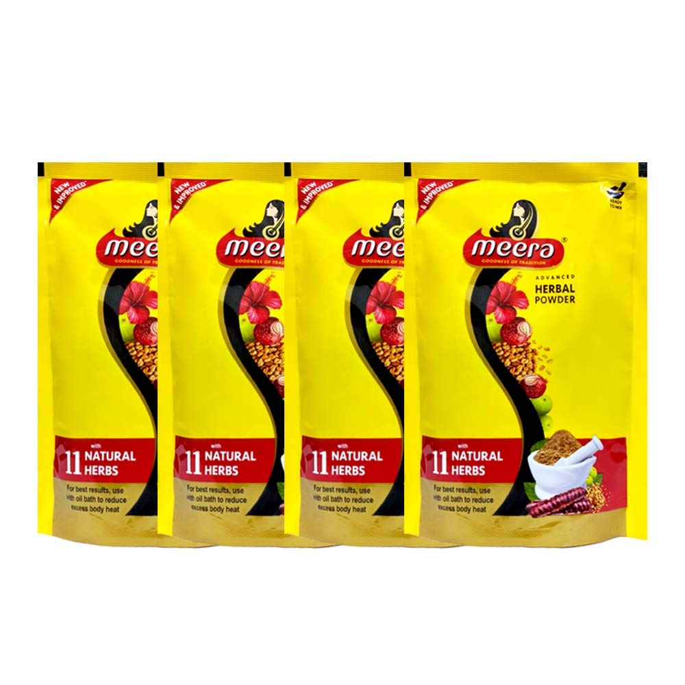 Шампунь-порошок Meera Herbal Shikakai Tulsi 4 x 80 г = 320 г, фото №1