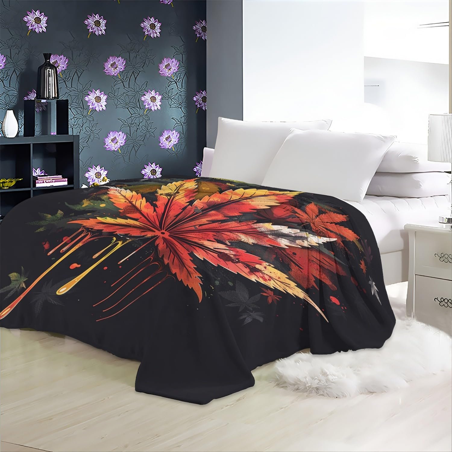 Плюшевое одеяло Bunte Ahornbl". 180x200 см, с рисунком кленовые листья, фото №3 Плюшевое одеяло Bunte Ahornbl". 180x200 см, с рисунком кленовые листья, фото №3