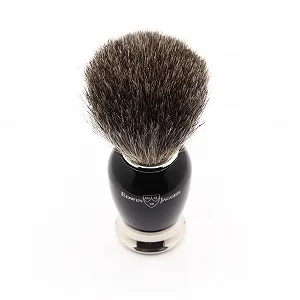 Помазок для гоління Edwin Jagger Pure Badger Imitation Ebony Nickel Plated synthetic.ua - Фото 1