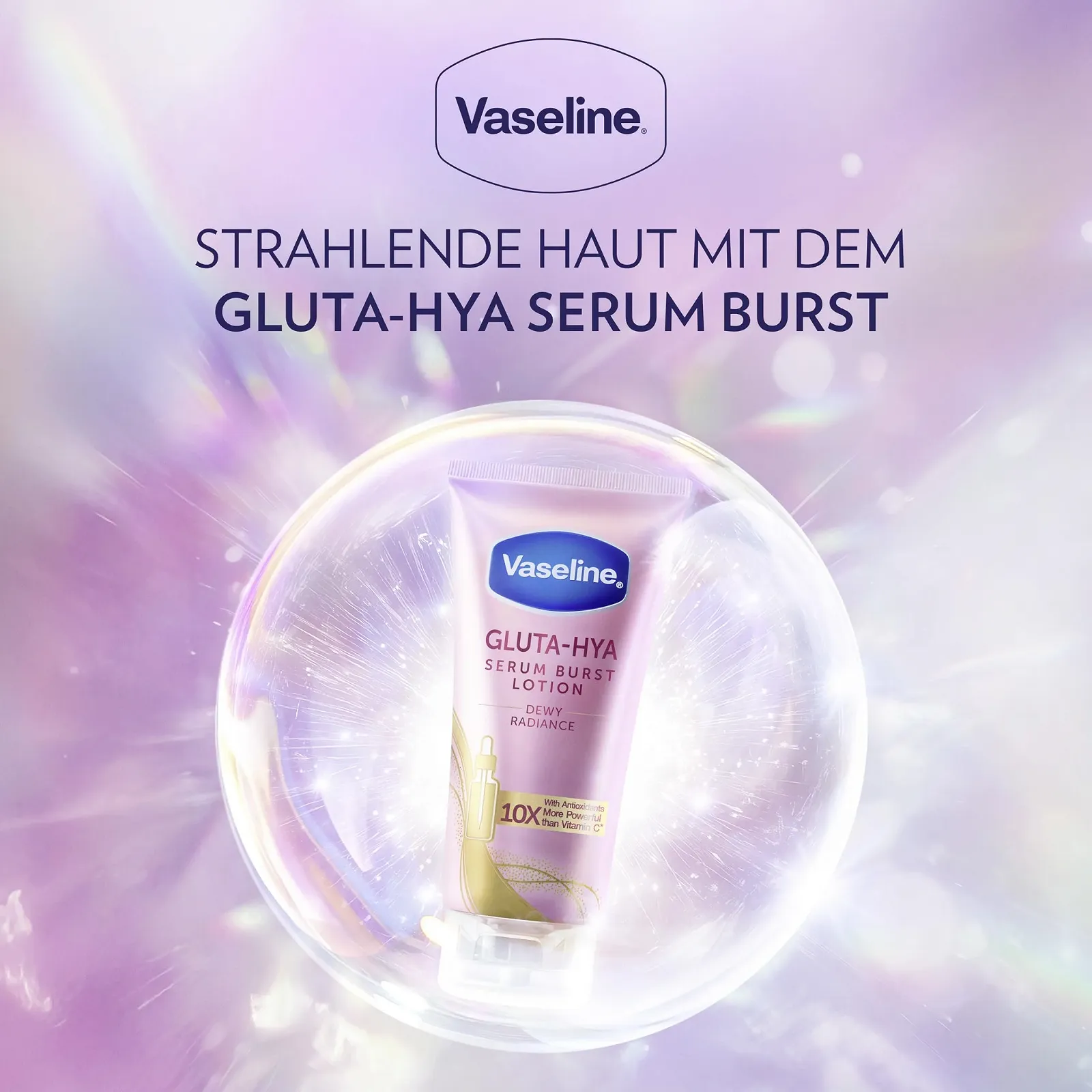 Лосьйон Vaseline Gluta-Hya Dewy Radiance Serum Burst для оновленої, сяючої шкіри за 5 днів, 2 x 200 мл, фото №3
