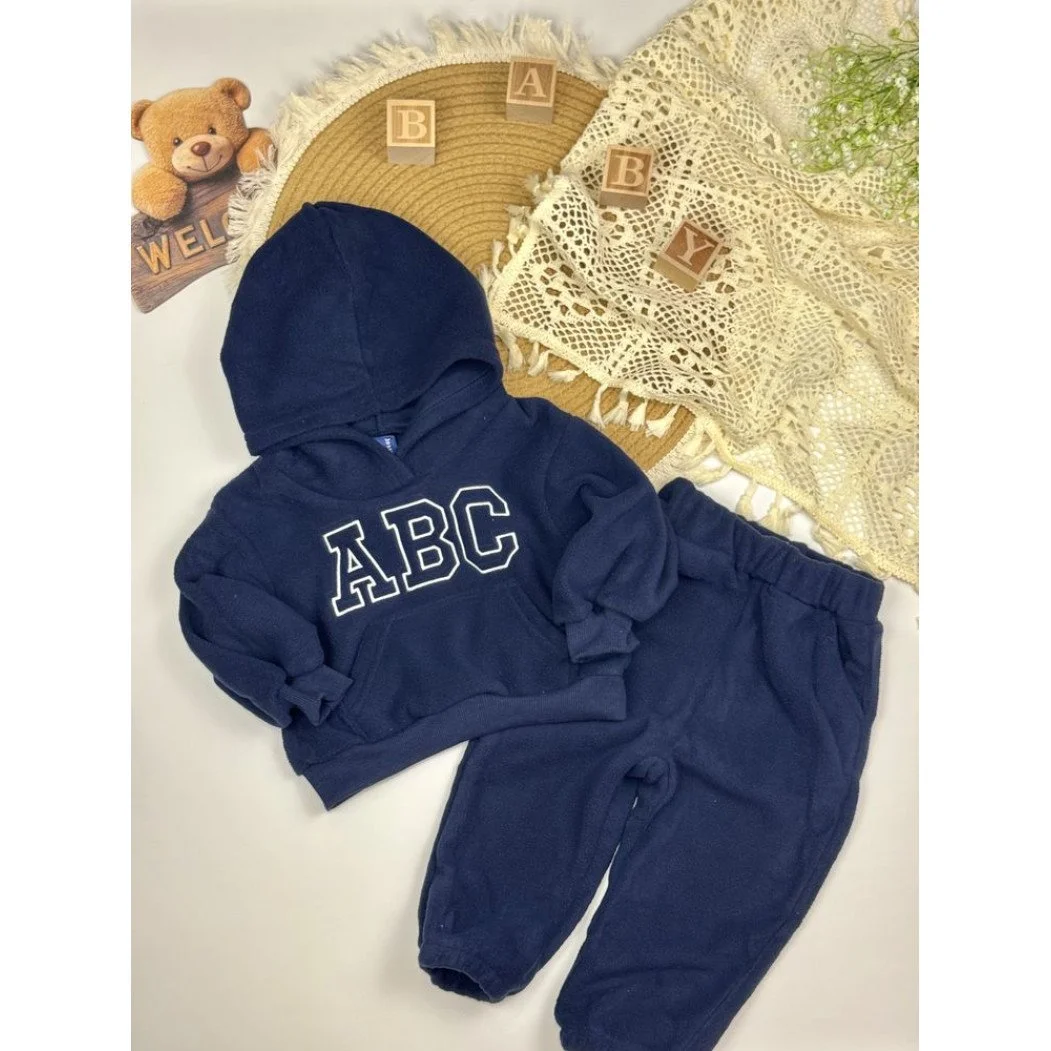 Теплий дитячий костюм з флісу "ABC" від 80 см до 140 см з капюшоном, фото №8