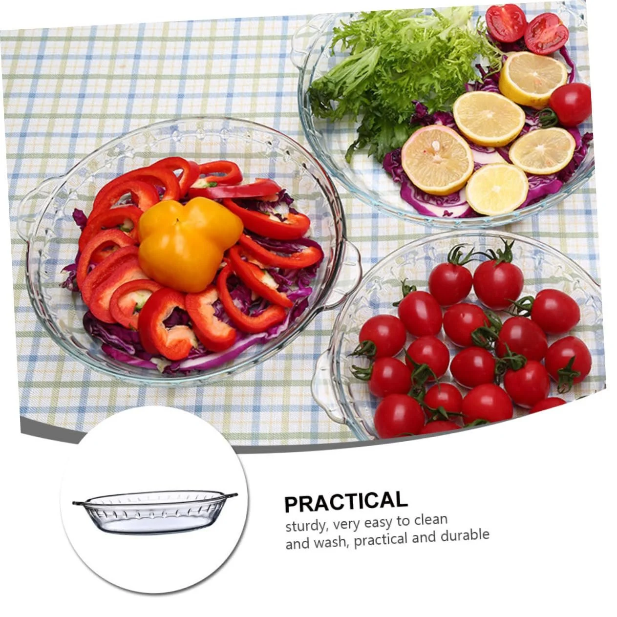 Противень форма для запекания Garneck Термостойкое стекло круглая прозрачная, фото №9