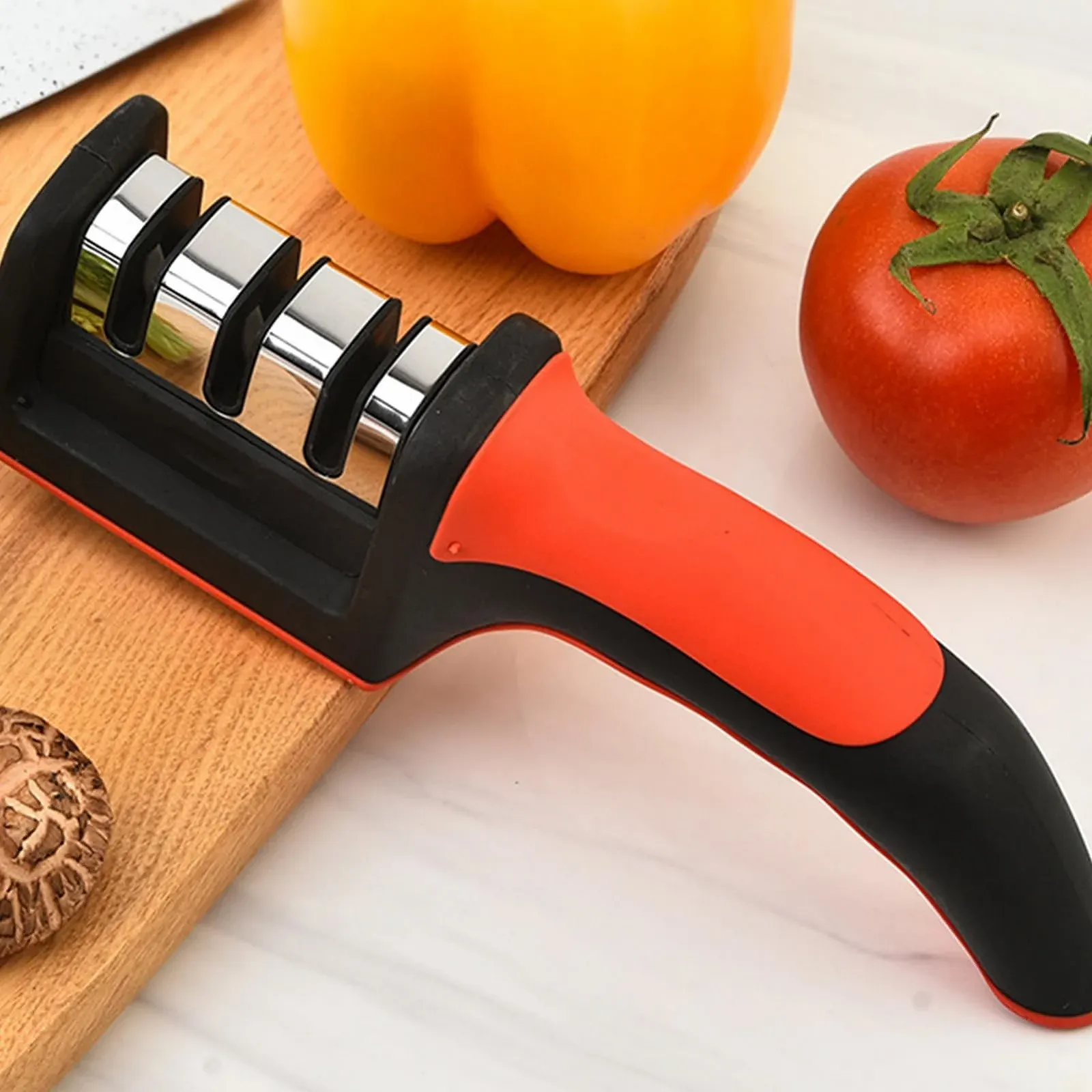 Точило для ножів та ножиць кухонна 4-ступінчаста професійна нековзна, фото №3 Точило для ножів та ножиць кухонна 4-ступінчаста професійна нековзна, фото №3