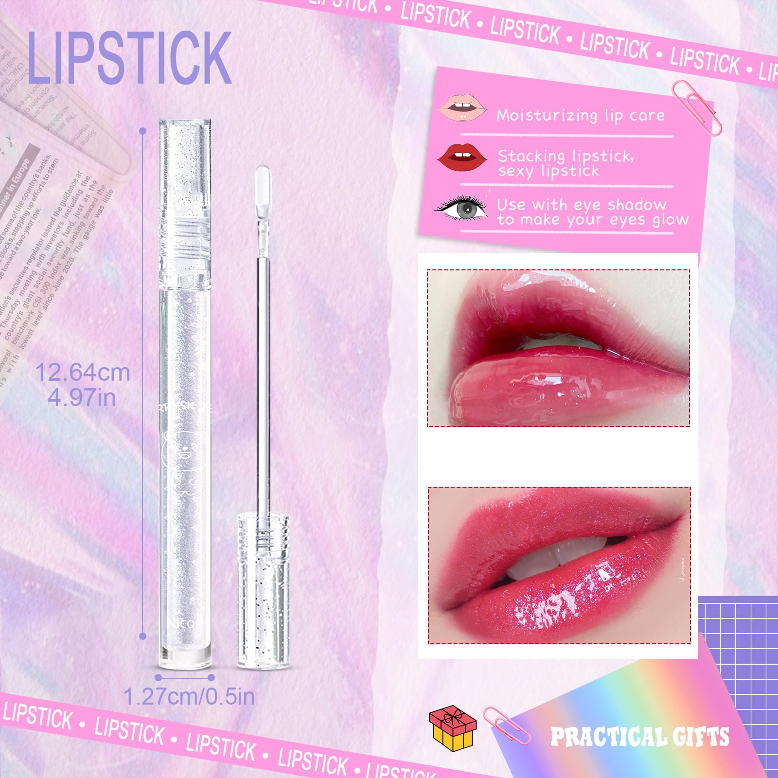 Набор Likesing из 2 блесков для губ Lip Oil Glitter 24 часа Красный, фото №5