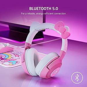 Беспроводные наушники Razer Kraken Hello Kitty / Bluetooth 5.0 / Радиоканал / Подсветка / Бело-розовые (RZ04-03520300-R3M1) synthetic.ua - Фото 1