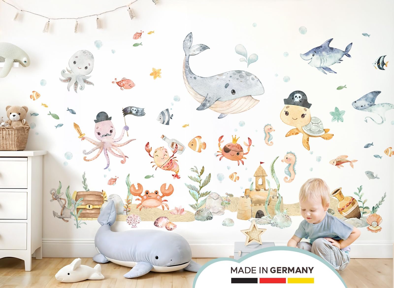 Наклейка для стен Little Deco DL5069 M Sea Animals, фото №2