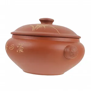 Кастрюля-пароварка керамическая с крышкой традиционная белая - Фото 1