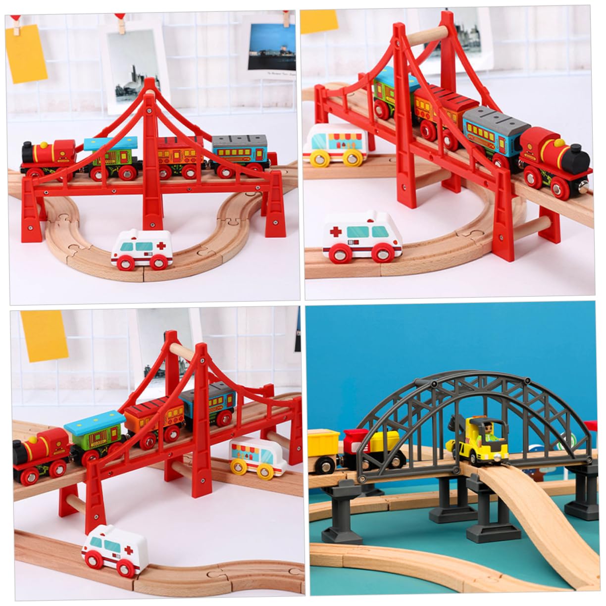 Мост VICASKY 2 Railway Bridge Model Деревянная Перекрестная Игрушка Пластик, фото №6