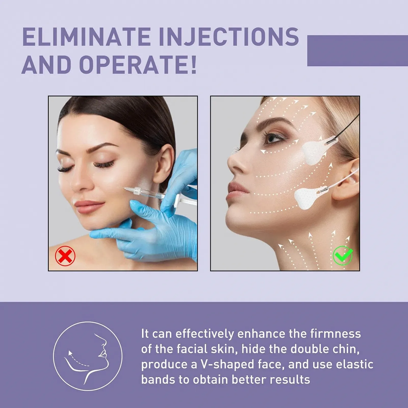 Пластир для підтяжки обличчя Teksome Невидимий дихаючий V-подібний, фото №7