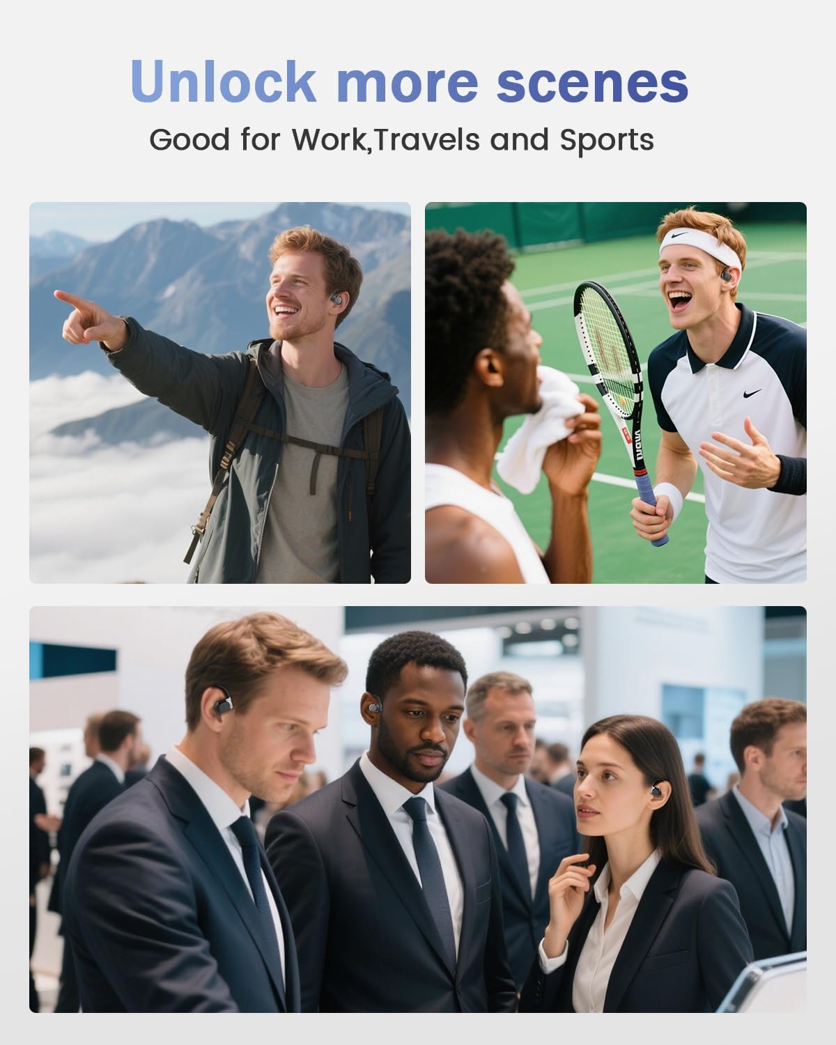 Наушники-переводчики SANOTO Ki, 134 языка, AI, наушники открытого типа с переводом в реальном времени, для путешествий, бизнеса, обучение, фото №8