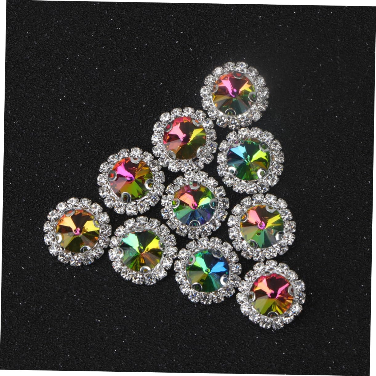 Стрази COHEALI 60 шт. Плоскі райдужні Стрази для рукоділля, прикраси столу та весільної декорації, для виготовлення ювелірних виробів та творчих проєктів, фото №5
