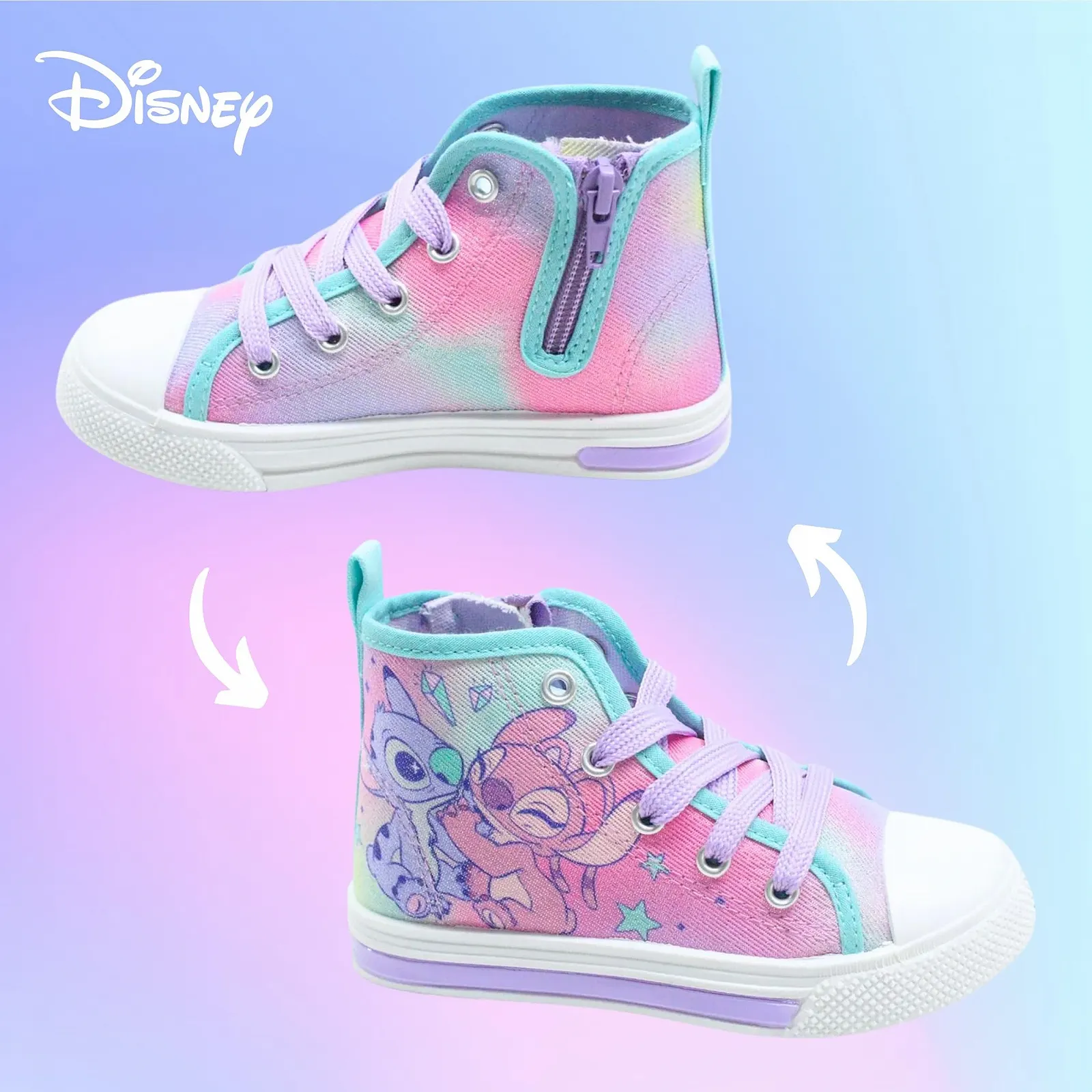 Кроссовки Disney Stitch & Angel Высокие в подарочной коробке UK 8 до 1, фото №4