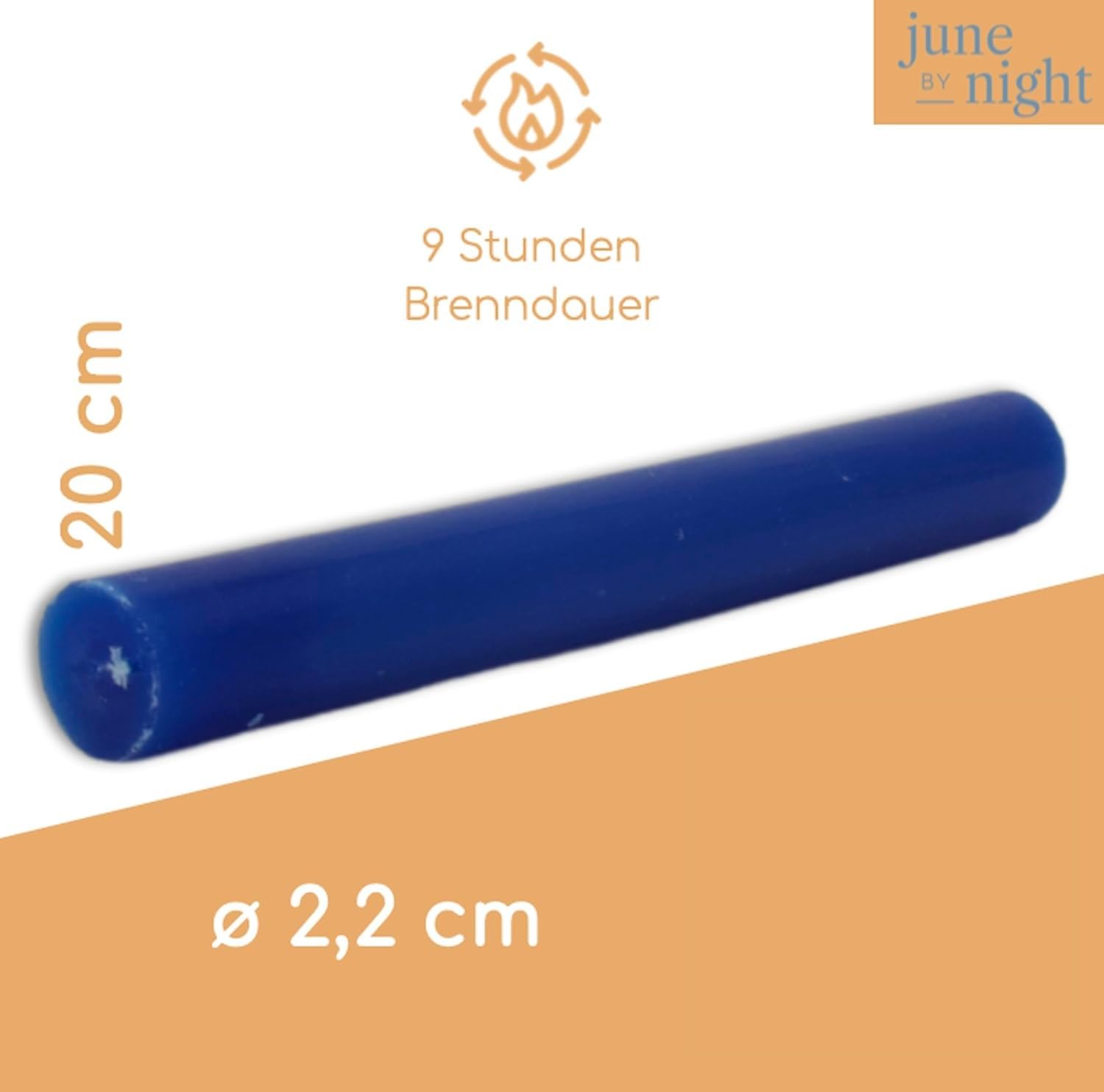 Свечи juneBYnight Taper Набор из 8 - Длина 20 см, Диаметр 2.2 см Цвет Midnight Blue/Blue, фото №2