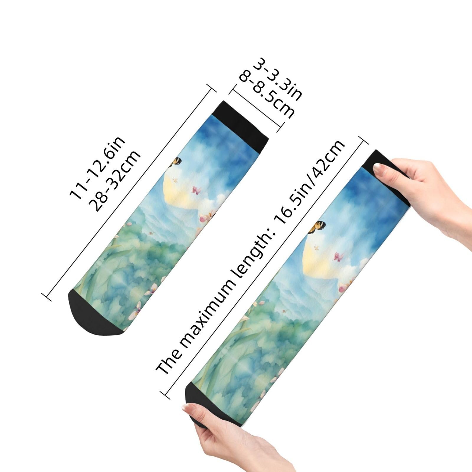 Носки Цветок Орхидея Бабочка Мягкие Свежие Модные Удобные На все сезоны Один Размер, Орхидея, фото №5