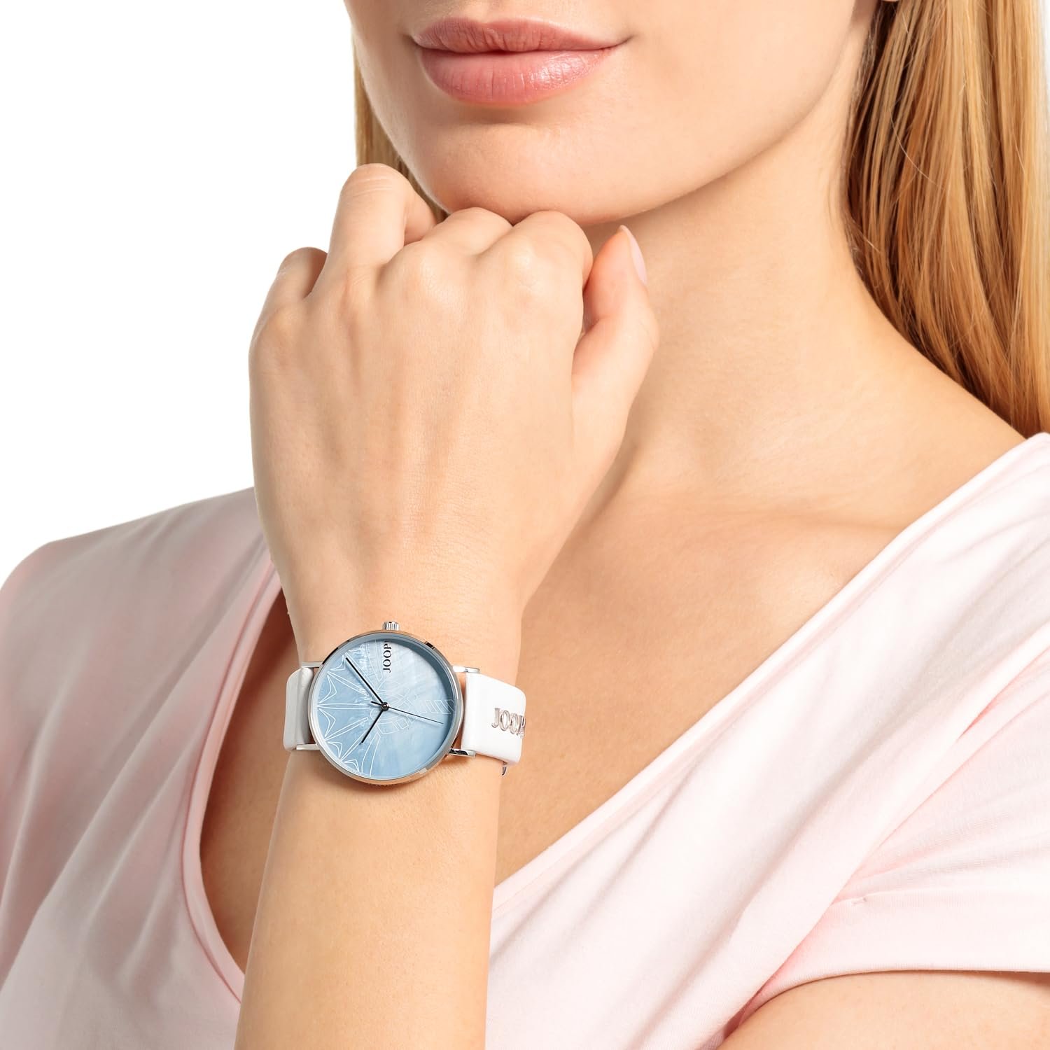 Женские кварцевые аналоговые часы Joop! 2035633 с кожаным ремешком, синий, водонепроницаемость 5 Bar, фото №3