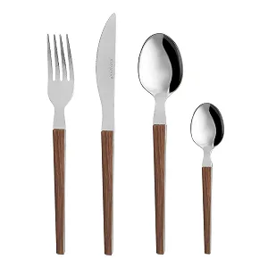 Набір столових приборів з дерев'яною ручкою Diletta, 24 предмети - Фото 1