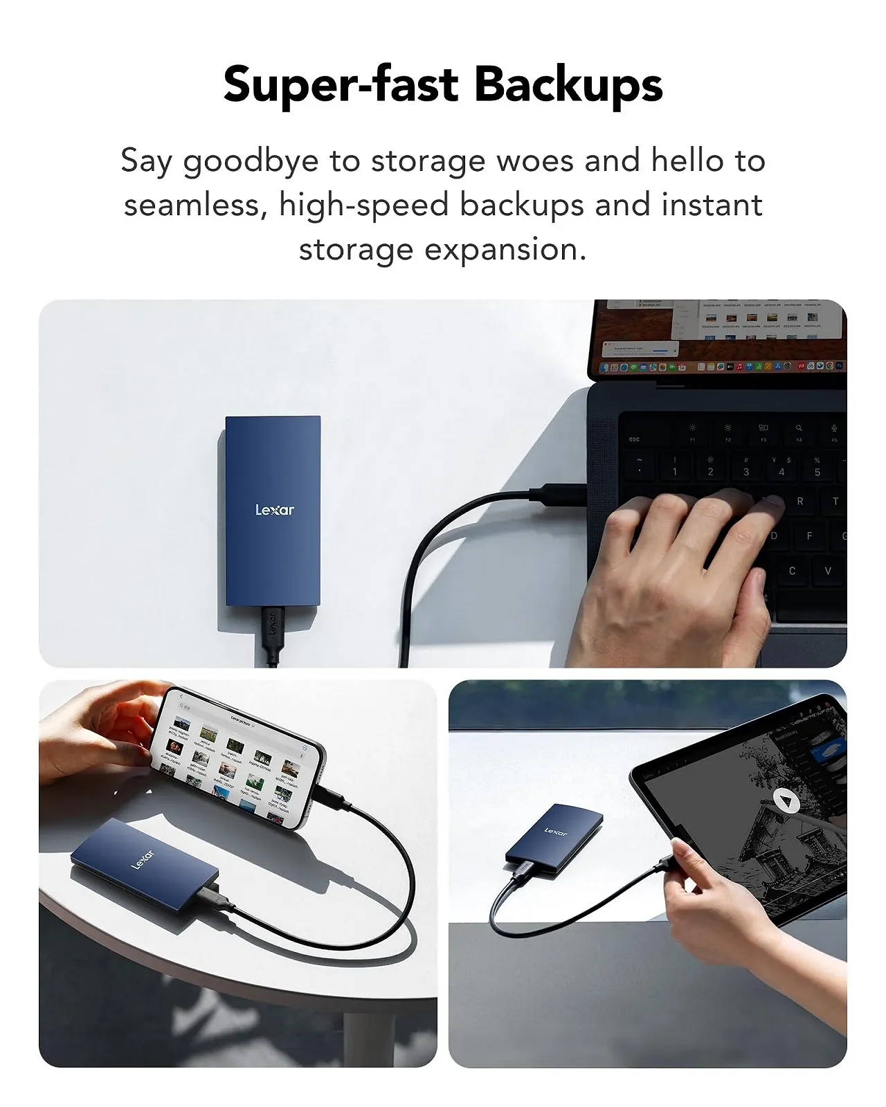 Внешний SSD Lexar ES3 2TB USB 3.2 Gen2 Синий, фото №4