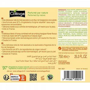 Гель для душа и молочко для ванны Cottage увлажняющее с ароматом меда и цветов франжипани 750 мл synthetic.ua - Фото 1